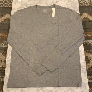 NWT J. Crew Long-Sleeve T-Shirt, Grey, Large